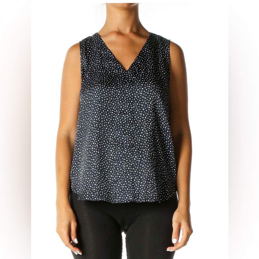 Banana Republic Blue Object Print Blouse